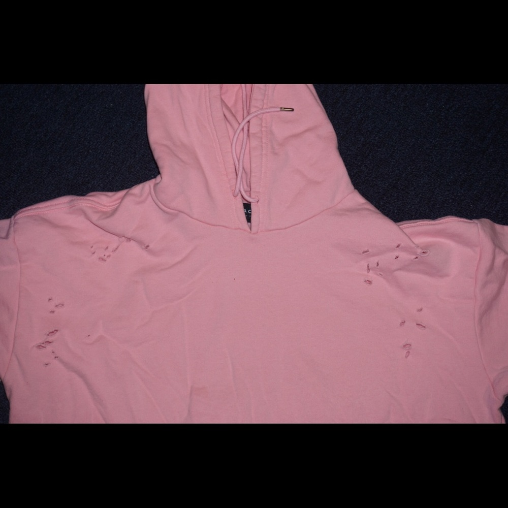 PACSUN DISTRESS SHORT SLEEVE HOODIE